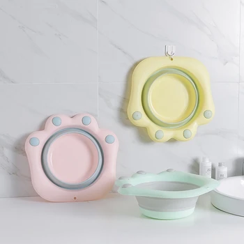 

Cat Claw Pattern Foldable Portable Washbasin Baby Wash Basin Bath Foot Wash Basin
