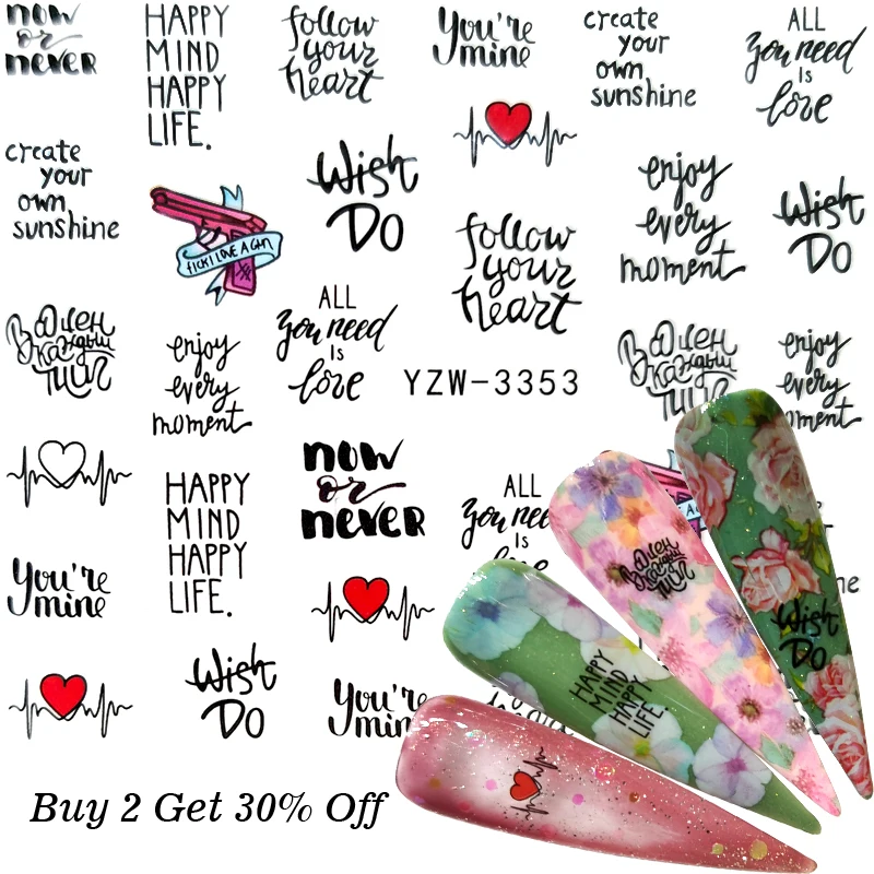 1 лист переводная наклейка для ногтей с бабочкой/цветком/листьями|Стикеры и