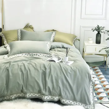 

2020 Spring and Summer New Products Roman Series 60 Tencel Four-piece Set Simple Fashion Leopord Pattern Embroidered Quilt Sheet