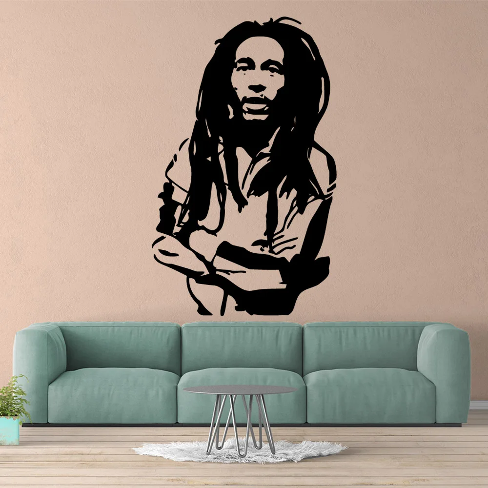 Colorful Soul Music Singer Bob Marley Removable Art Vinyl Wall Stickers For Kids Rooms Waterproof Wall Art Decal