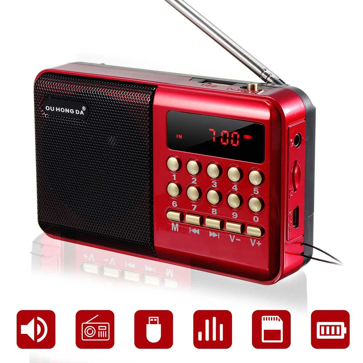 Mini Draagbare Radio Handheld Digitale Fm Tf MP3 Speaker Apparaten Levert|Radio| - AliExpress