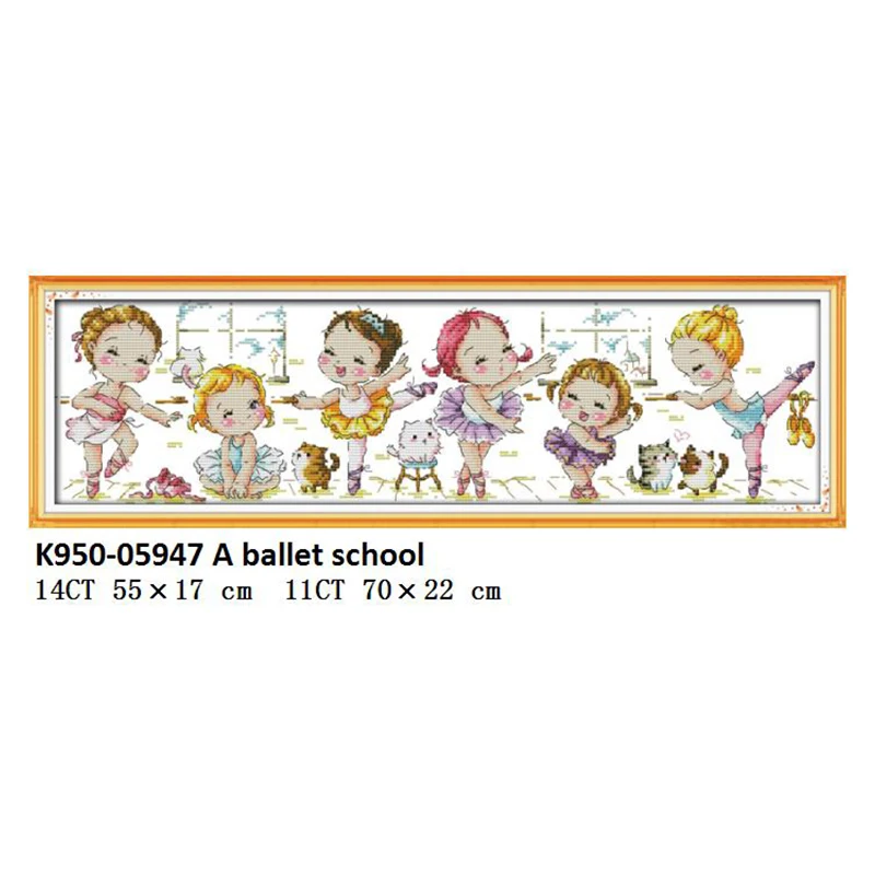 Cross Stitch-K950 Joy Sunday ремесло деревенская вышивка крестиком мультяшный узор 14CT 11CT DMC балетная школа DIY Ручная работа Набор для вышивания набор для рукоделия - Цвет: Cross Stitch-K950