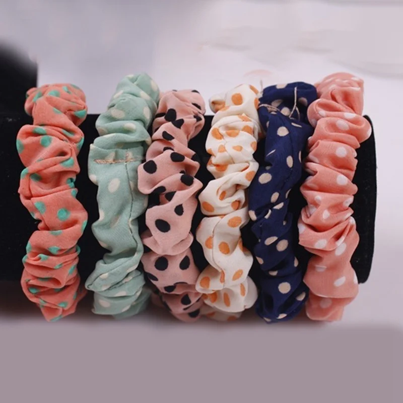 20 шт. в горошек резинки для волос эластичные аксессуары женские повязки