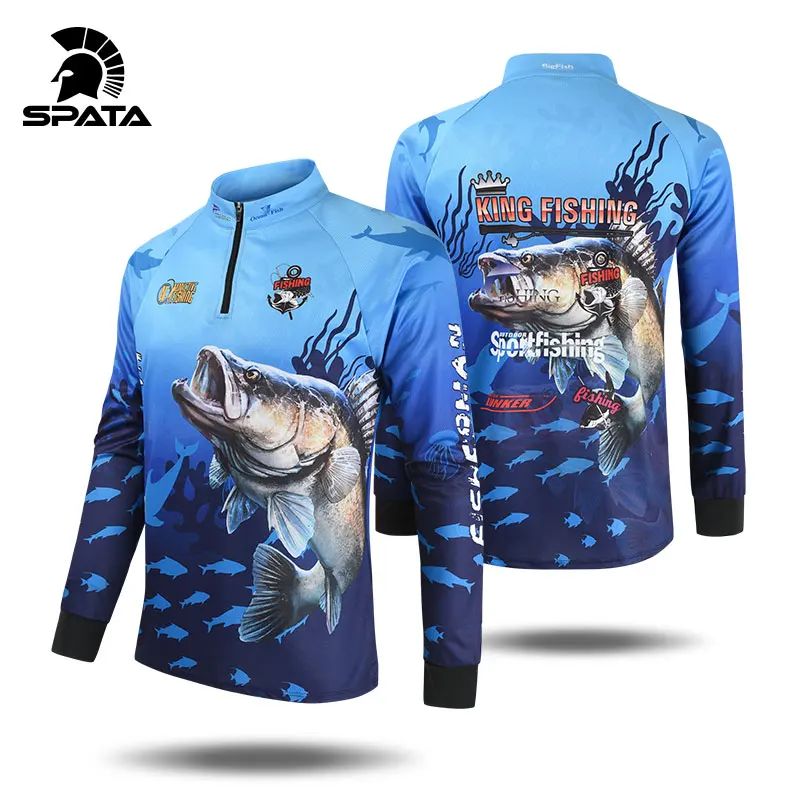 2021 SPATA New Fishing Shirts  Anti-UV Summer Fishing Jerseys Sunscreen Breathable Moisture-Wicking Quick Dry Fishing Clothing