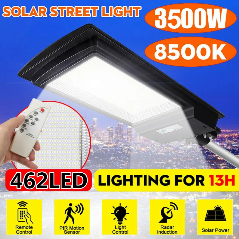 

3500W 250000LM 462-LED Solar Street Light Motion Sensor Wall Garden Lamp Remote Brand New And High Quality