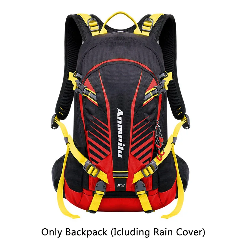 20L водонепроницаемый рюкзак велосипедный, MTB велосипед Велоспорт рюкзак для мужчин, кемпинг уличный гидрационный рюкзак с дождевой крышкой - Цвет: Red only backpack