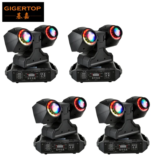 Gigertop 2x30 Вт Светодиодный светильник с движущейся головкой с Halo 5050 SMD RGB цветной Эффект Кольцо диско шар цветной яркий KTV светильник TP-L230 - Цвет: 4