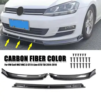 

3PCS Car Front Bumper Splitter Lip Spoiler Diffuser Protector Guard Cover Trim For VW Golf MK7 2014-2017