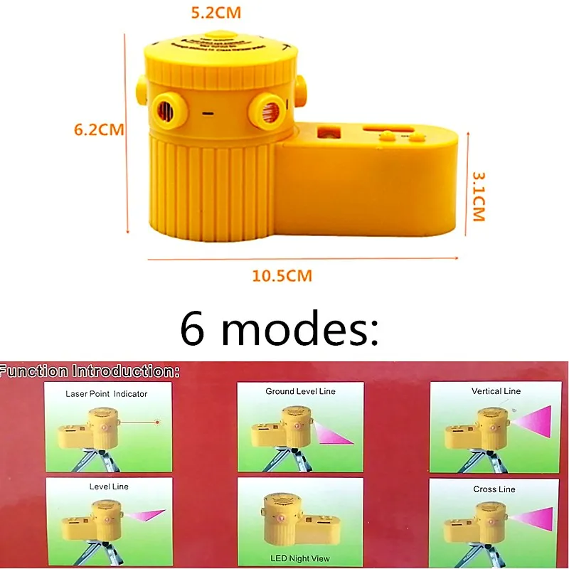 Многофункциональный лазерный нивелир с вертикальный Штатив 6 режимов горизонтальная линия инструмент перекрестное устройство скидка 20