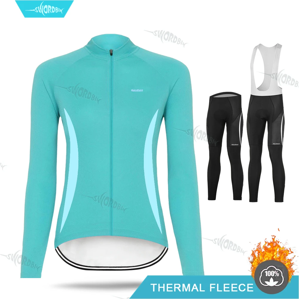 Женский комплект из Джерси для велоспорта, женская одежда с длинным рукавом, зимняя одежда для велоспорта, Женский термофлисовый комплект для униформы MTB, Ropa Ciclismo