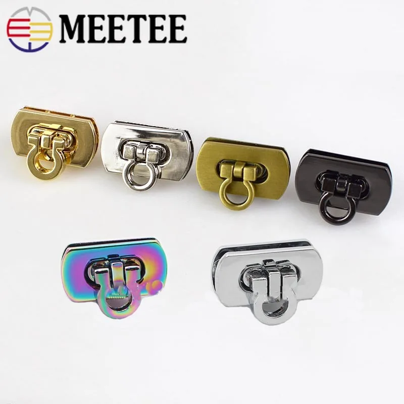 Meetee 2/5 шт. 25x17 мм сумка с замком и пряжкой модные защелки закручивающимся для DIY