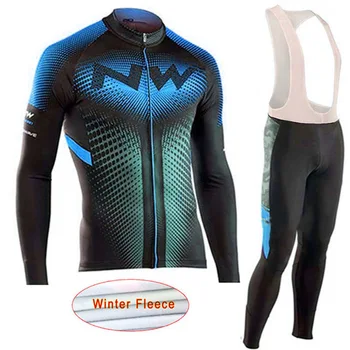 

NW 2020 Mens Long Sleeve Winter Thermal Fleece Cycling Jersey Set Warm Racing Bike Cycling Clothing Ropa Ciclismo Uniformes C26