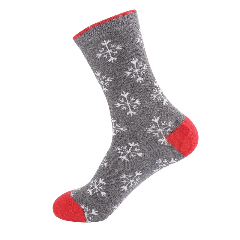 2019New осень зима год Санта Клаус Рождество с изображением снежного лося подарок длинные носки хлопковые носки мужские женские новогодние красные носки - Цвет: 7