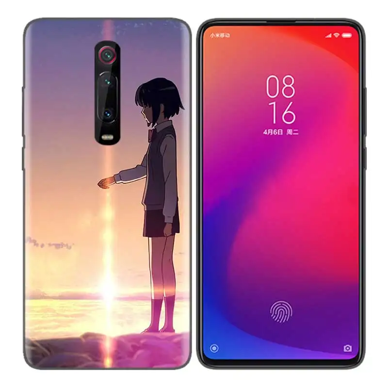 Серый Черный мягкий силиконовый чехол-сумка для Xiaomi mi 9T CC9 Red mi 4 4X5 6 6A 7 7A Note Plus K20 Pro F1 Tampa Fall ki mi no nawa Ani - Цвет: Серый