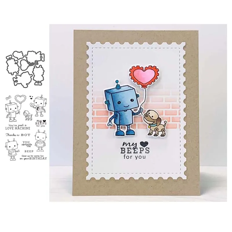 

Love machine Metal cutting dies and Clear Stamps Transparent Silicone Seal for DIY scrapbooking photo album Decorative