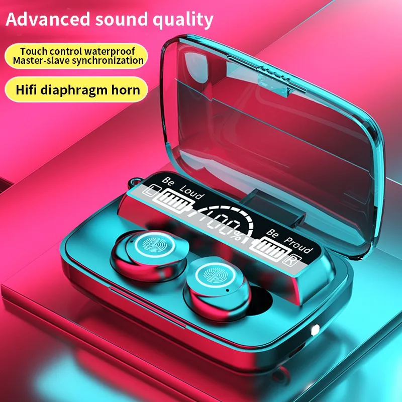 

M17 TWS Wireless Earphone Bluetooth Flashlight Headset LED Display Waterproof Touch control headphones Charging Case Earbuds