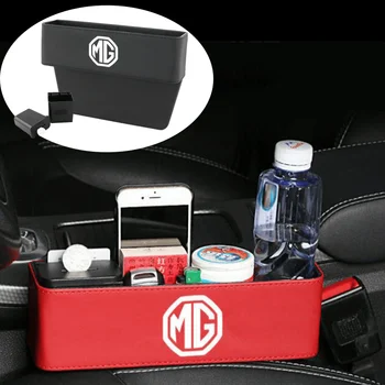 

For MG Logo ZS ES HS GS Morris 3 GT MG3 MG5 MG6 MG7 TF ZR Car Seat Gap Storage Box Leather Auto Central Case Car Accessories