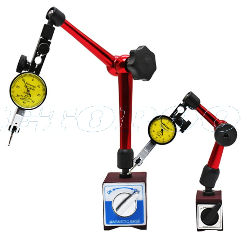 10mm Dial Indicator Magnetic Stand Base Holder 0.8mm Dial Test Comparator For Equipment Calibration Center Finder Measurement Dial Indicator Gauge Dial Indicator Holder Dial Indicator
