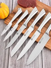  Stainless Steel Kitchen Knife Hollow Handle Chef's Knife Meat Cleaver Bread Knife Fruit Knife Boning Knife Universal Knife 