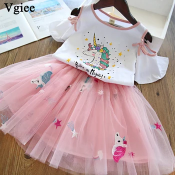 

Vgiee Unicorn Costume Bithday Dress Set for Girls Unicorn Party Dresses Spring Summer Outfits Clothes 2020 New