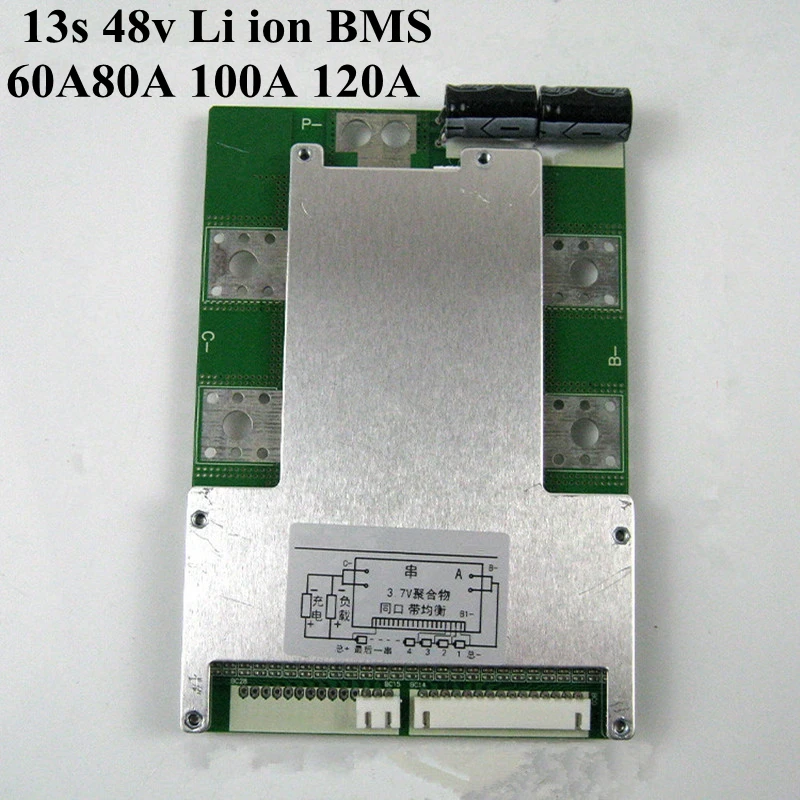 По индивидуальному заказу 13s 48v Bms 60A 80A 100A 120A литий ионный Батарея Защитная панель для 48v 60A 80A 100A 120A литиевый аккумулятор Bms