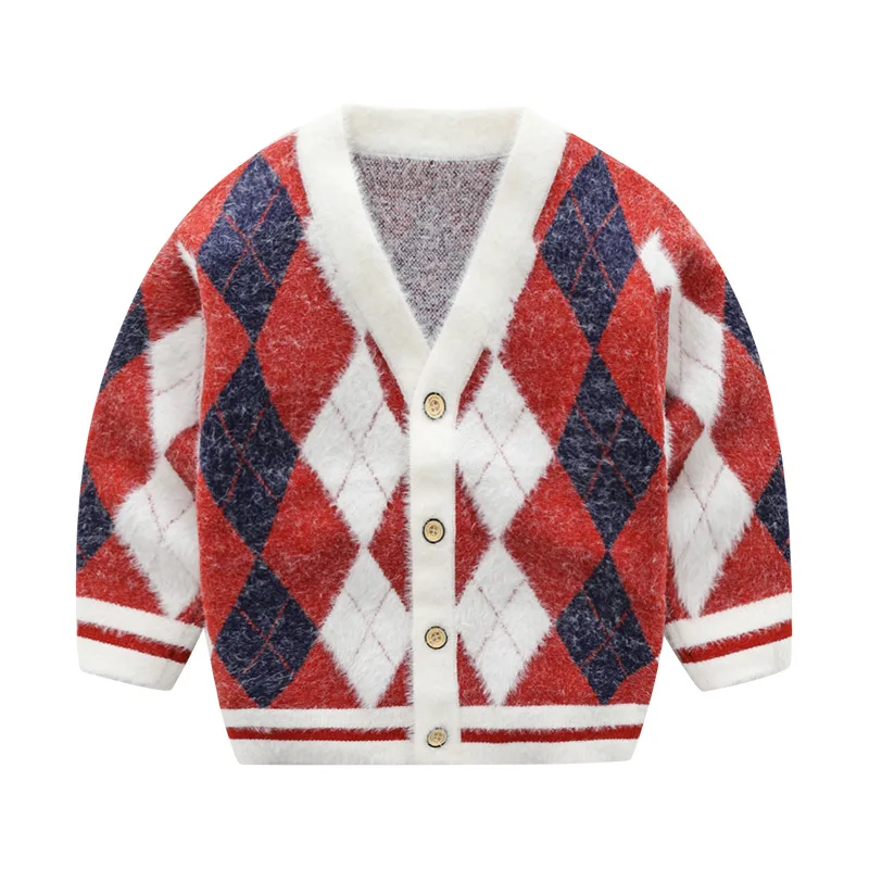 

Autumn And Winter New Baby Girl Knitted Cardigan lattice Boys Winter Sweaters Casual Cardigan For Children Kids Knitted Sweater