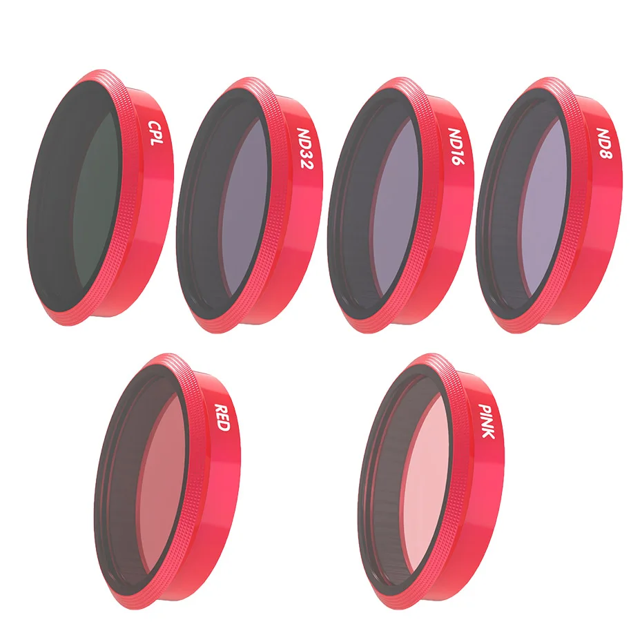 6 IN 1 Фильтр для экшн-камеры SJCAM SJ9 Strike 4K ND 8 16 32 64 CPL UV красный розовый пурпурный Комплект фильтров объектива для Sjcam SJ9 Макс - Цвет: 6 IN 1