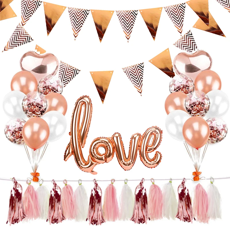 5 м Растяжка с флажками дети декорации с днем рождения Babyshower Вечерние Ребенок его мальчик девочка пол раскрывает поставки свадьба розовое золото