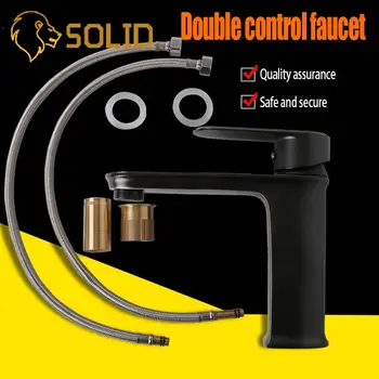 

Matte Black Basin Sink Faucet Single Lever Hot Cold Water Tap Deck Mounted Brass Bathroom Mixers Single Hole Tap