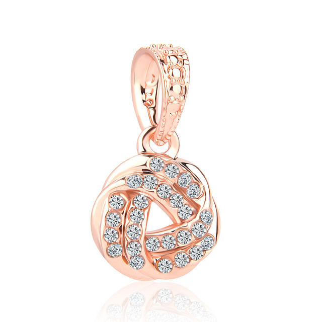 European Rose Gold Flower Clip Family Tree  DIY fine beads Fit Original  Charms silver 925  Bracelet Jewelry F047