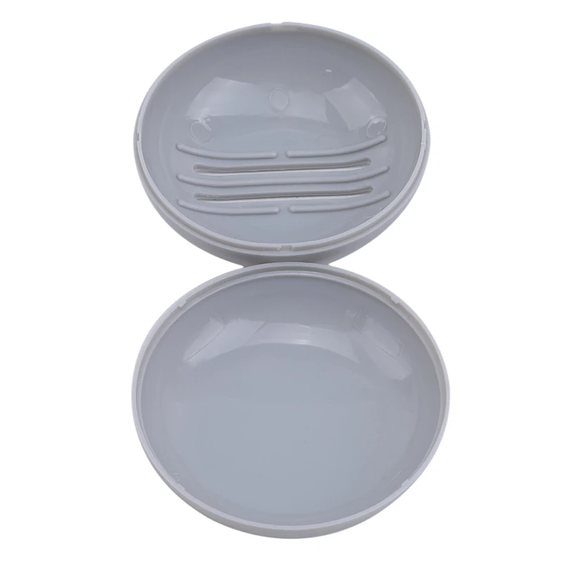 Creative Cute Bathroom Soap Box 1Pc Circular Square Apricot Grey Household Travel Easy To Carry Soap Box