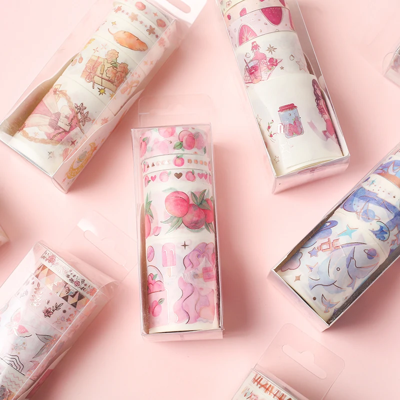 Декоративные ретро Divine Sakura золотые васи ленты Набор японских бумажных наклеек Скрапбукинг винтажный клей вагитape