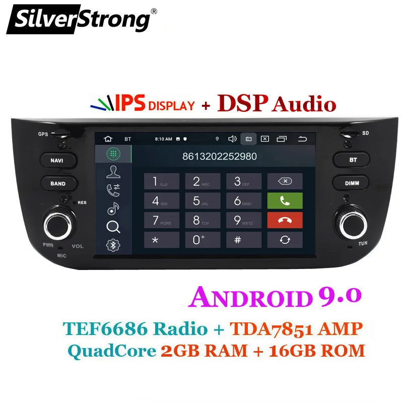 SilverStrong ips DSP Android9.0 автомобильный DVD для Fiat Linea Grande Punto автомобильный мультимедийный плеер опция DSP 2G16G