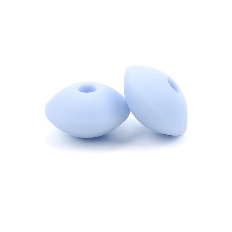 LOFCA 200 шт./лот силиконовые чечевицы 12 мм свободные Детские Прорезыватели BPA бесплатно DIY бусины для прорезывания зубов ожерелье соска цепь - Цвет: pastel blue
