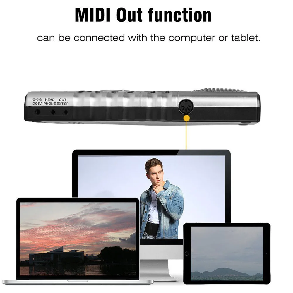 Игрушки Подарок Музыка USB MIDI электронная клавиатура запись детей 61 клавиши музыкальный инструмент рулон пианино
