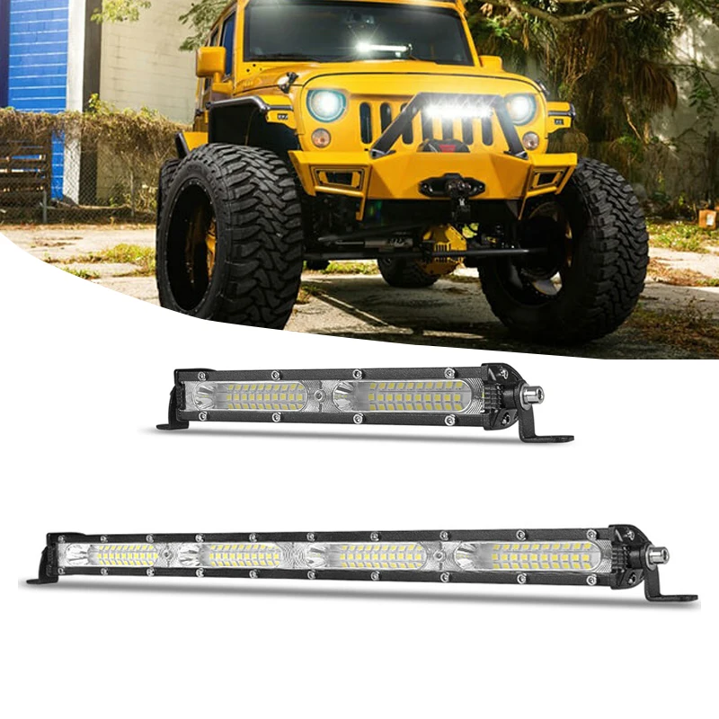 7 "13" pouce 60W 120W LED barre lumineuse de travail faisceau dinondation Ultra mince voiture barra led pour hors route UTV ATV SUV 12V 24V travail lumières lampe