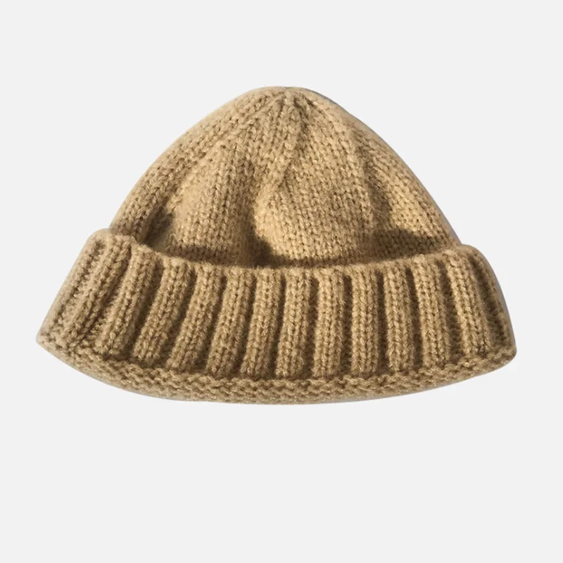 Новая шерстяная шапка для женщин на осень и зиму, Корейская версия шапки для родителей и детей с дыней, однотонная утепленная вязаная шапка