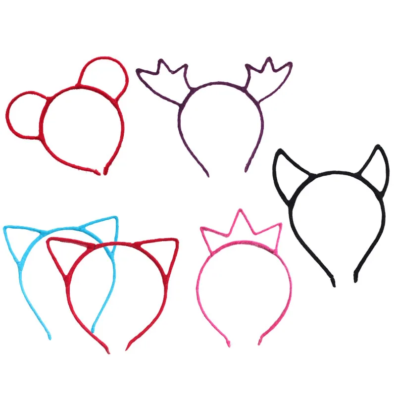 

50pcs Girls Hair Band Cat Ears Devil Horn Crown Bunny Rabbit Headband Women Child Headwear Daily Party Navidad Christmas