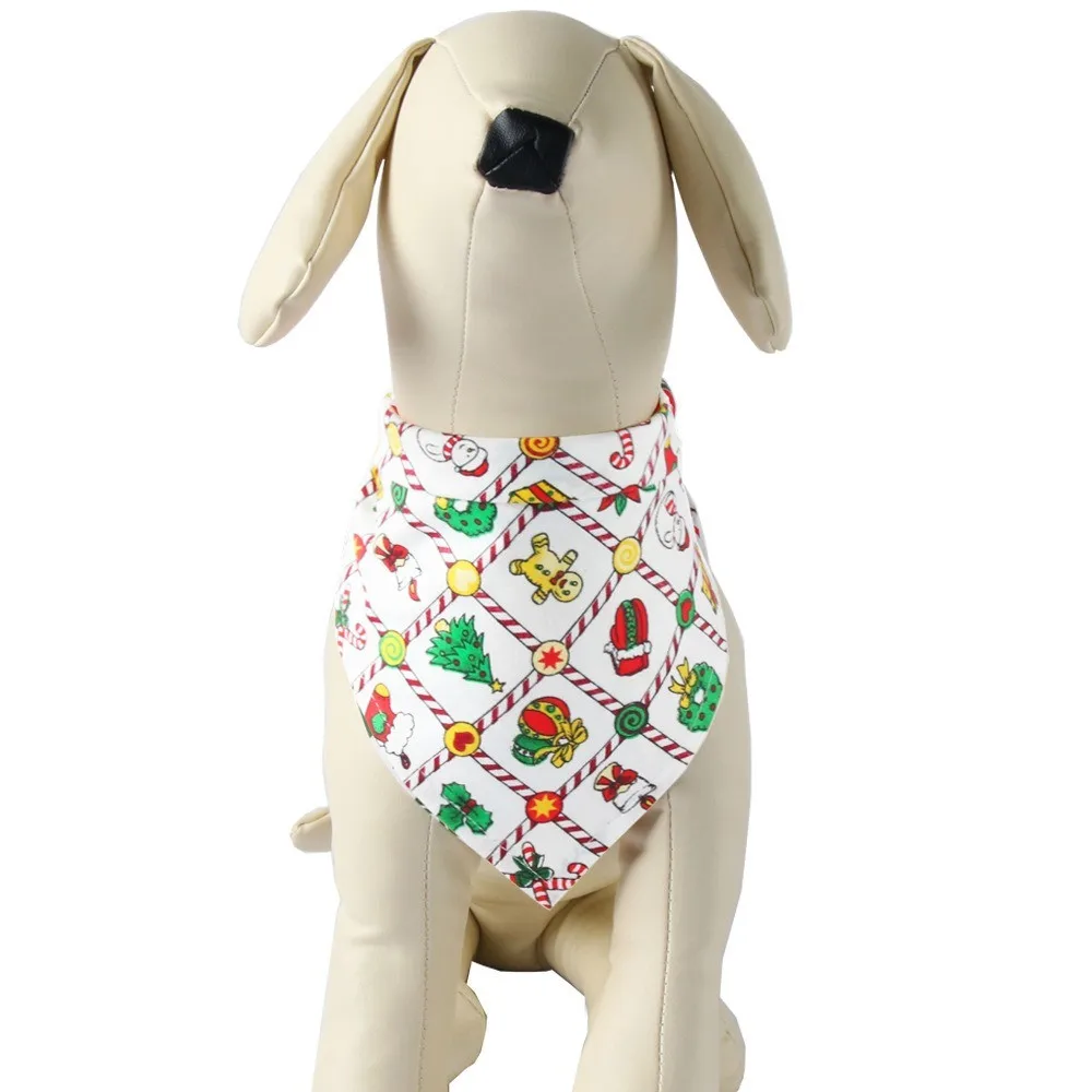 Dog Bandanas Large Pet Scarf Pet Bandana for Dog Cotton Plaid WashableBow Ties Collar Cat Dog Scarf Large Dog Accessories Scarf (30)