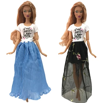 

NK 2020 Newest Two-Pcs Doll Casual Fashion Dress Noble Beautiful Suit For Barbie Doll Accessories Best Girl Gift 011B 2X