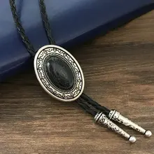 Мужская мода натуральный сосновый камень ретро узор Боло Галстук Свадебные аксессуары праздничный подарок женщина кулон