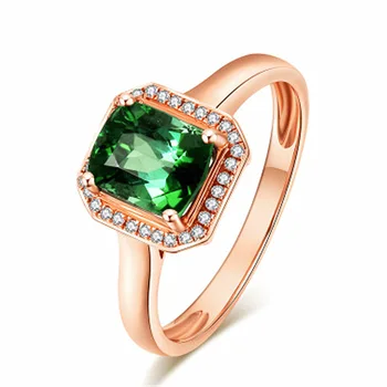 

Square Green Diamond Ring Green Gemstone Adjustable Ring