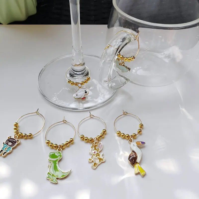 Set of 6PCS LOVE Wine Charms New Fashion Design Wine Glass Charms Rings  Marker Christmas Wine Glass Marker Charms - AliExpress