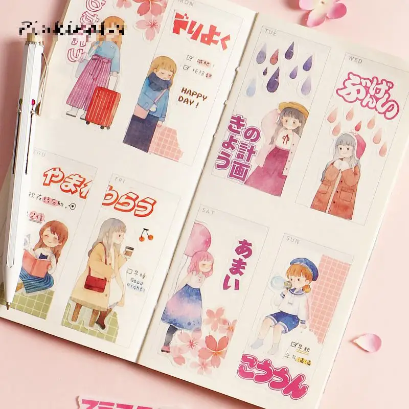 40 шт./упак. Sakura Label Journal кавайный дневник маленький бумажный туристический подарок декоративные японские милые наклейки Скрапбукинг хлопья DT006