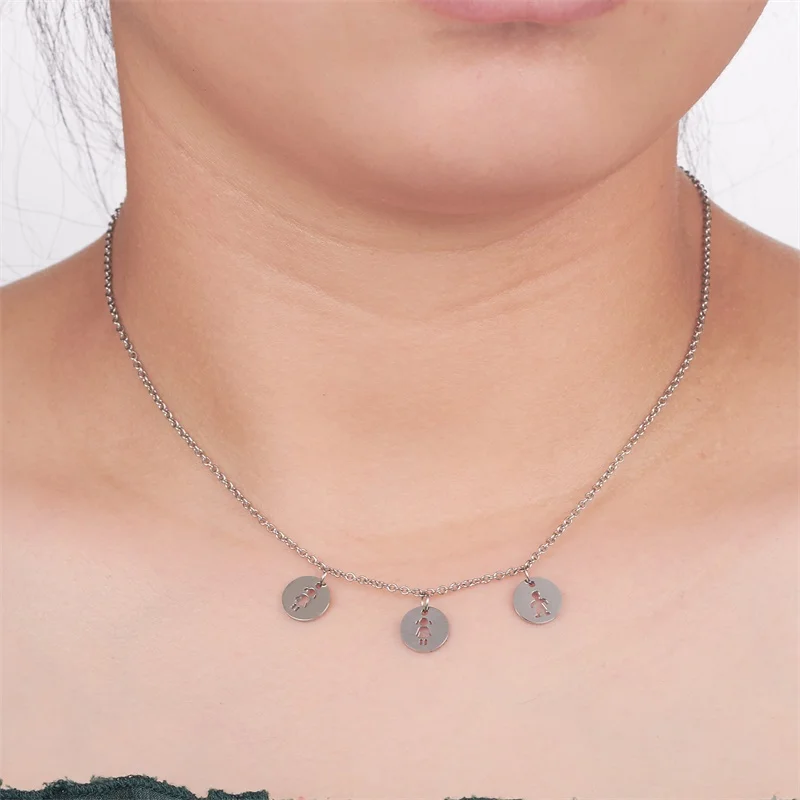 

Women Mother's Day Choker Necklace Daughter Son Necklace Women Choker Stainless Steel Charm Chokers Necklaces for Women