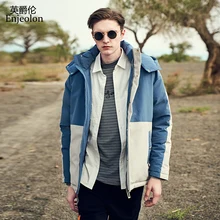 Enjeolon, брендовая мужская куртка на утином пуху,, зимняя новая парка, Мужская водонепроницаемая теплая Толстая куртка размера плюс YR925