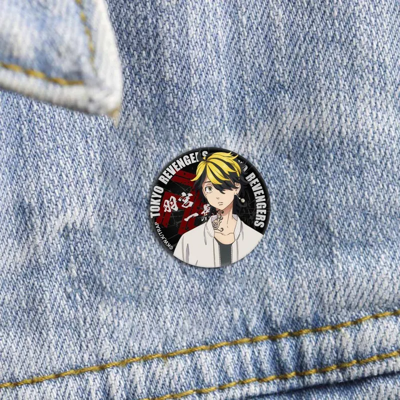Tokyo Revengers Cosplay Anime Badges Manjiro Ken Takemichi Hinata Atsushi Chibi Pins Cute Brooches Fans Collection Props