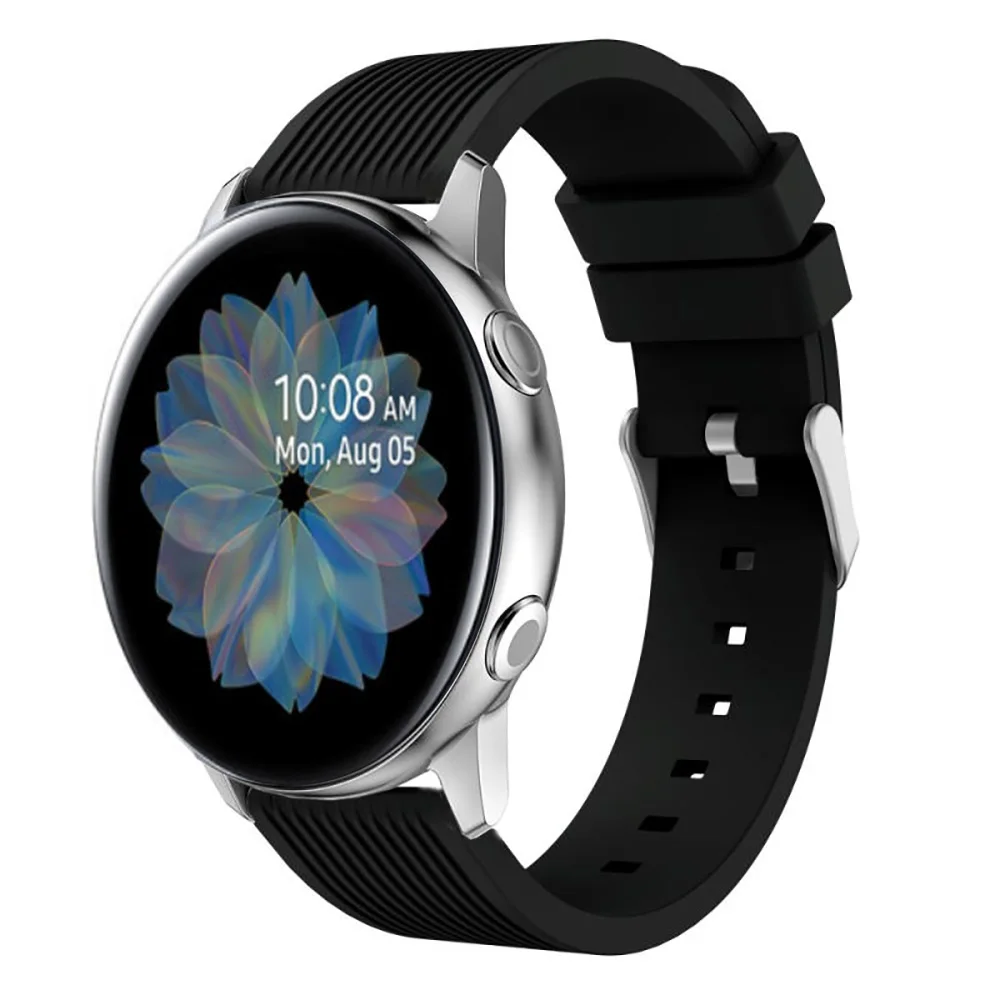 Силиконовый ремешок для часов samsung galaxy Watch Active 2 40 мм 44 мм Active2 42 мм браслет для часов gear S2 Sport Amazfit GTS