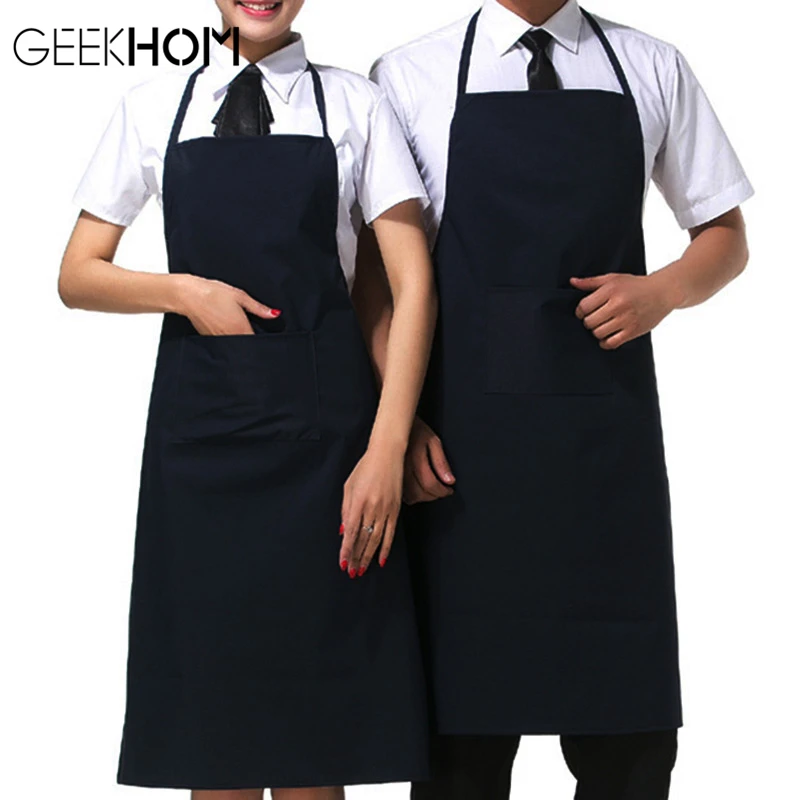 GEEKHOM Kitchen Aprons For Women Men Home Cleaning Black Sleeveless Cooking Apron Chef Waiter BBQ Cook Clean APron