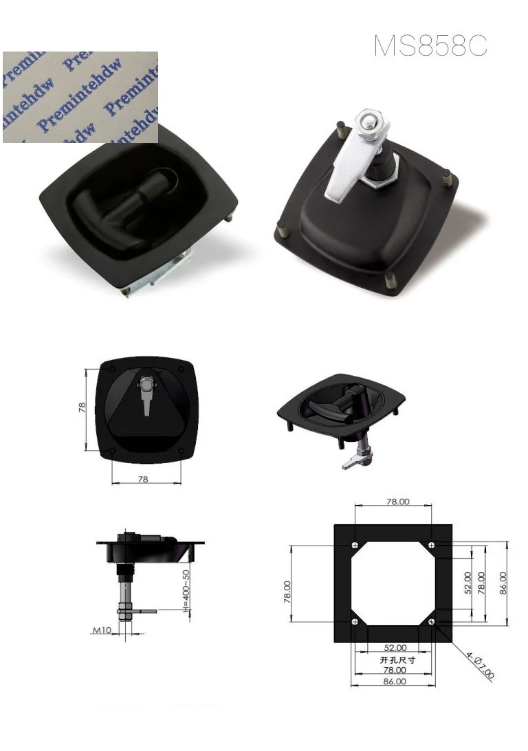 MS858C-2 Нержавеющая сталь заподлицо промышленный шкаф ящик для инструментов Cam замок защелка Т Ручка с ключом трейлер внедорожник караван Camper багажник автомобиля - Цвет: MS858C-2